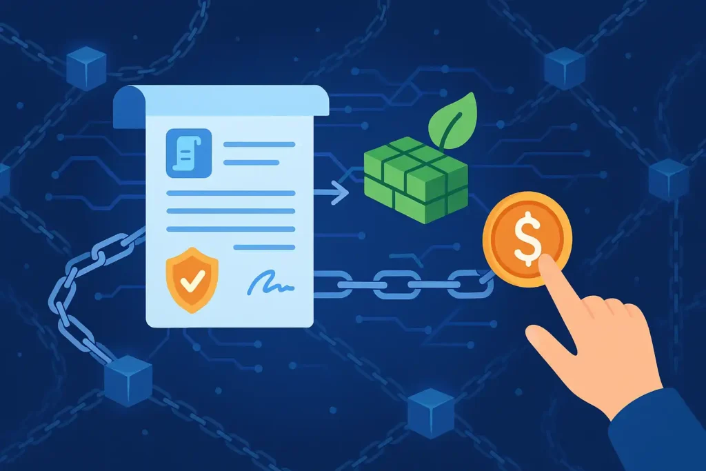 Smart contract automation for sustainable material procurement